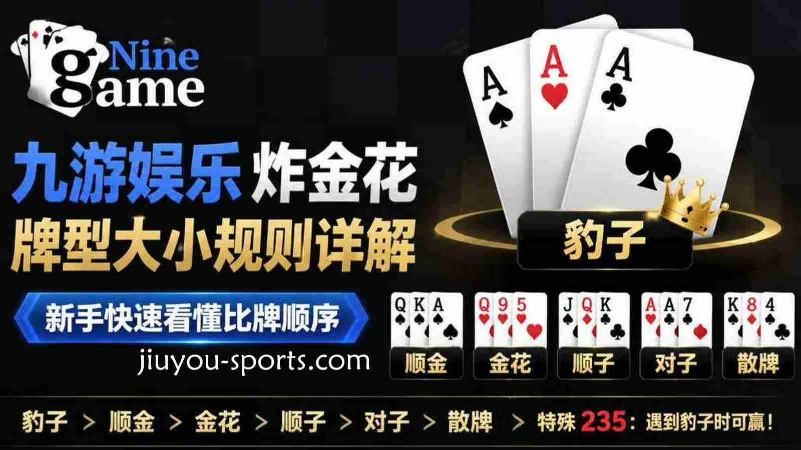 九游体育《炸金花》牌型大小规则详解 新手快速看懂比牌顺序